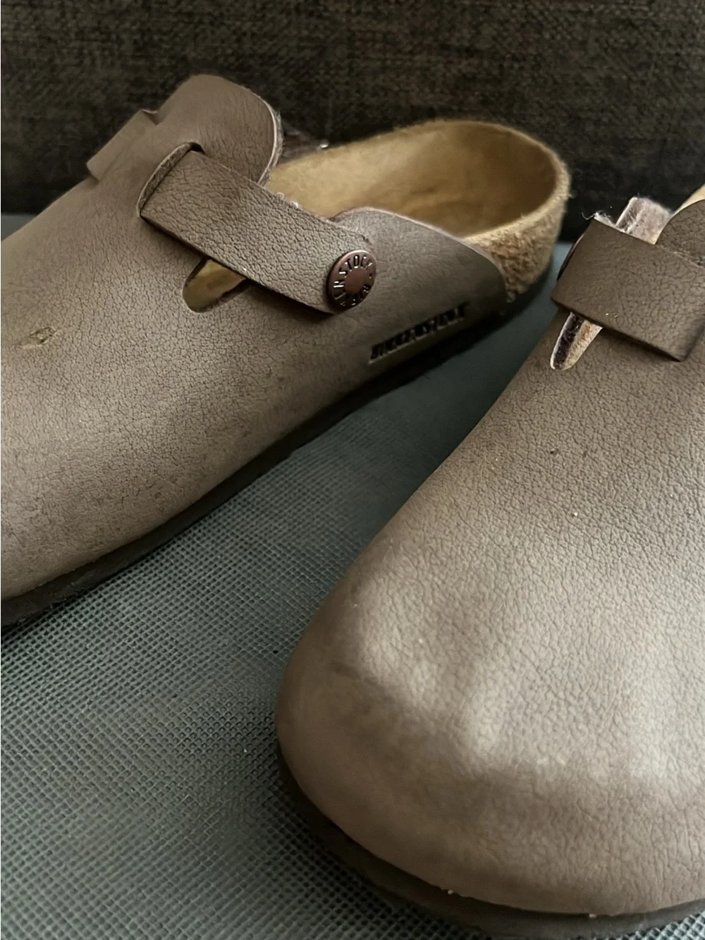 Birkenstock Kids Clogs in Taupe with Adjustable Buckle